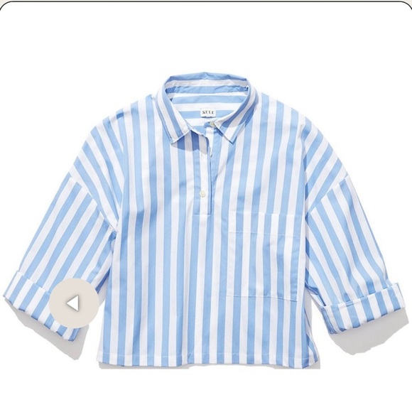 Kule “The Keaton Shirt” in White/Sky Blue Size XS NWOT - Picture 2 of 11